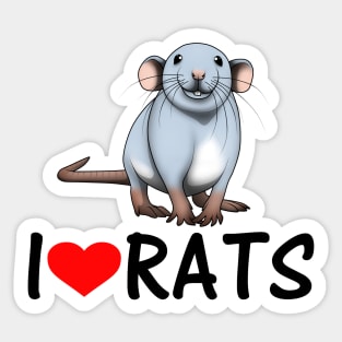 I LOVE RATS - Blue husky Sticker